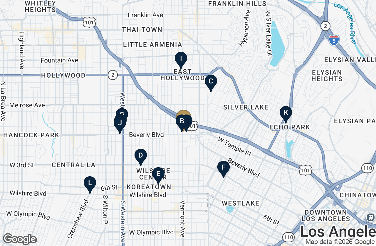 Map of the subject and twelve land sale comparables